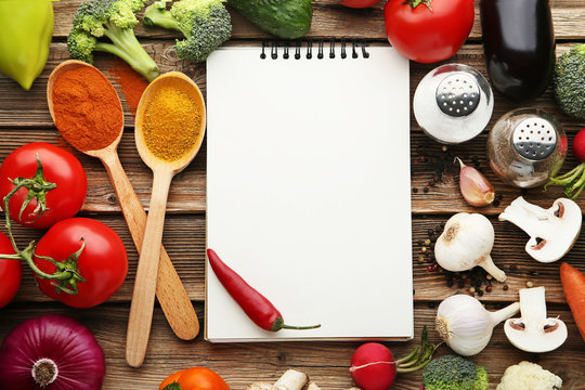 Recipe board with ingredient and step bookmarks